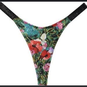 New! Victoria’s Secret shine strap thong bikini bottom tropical 4621